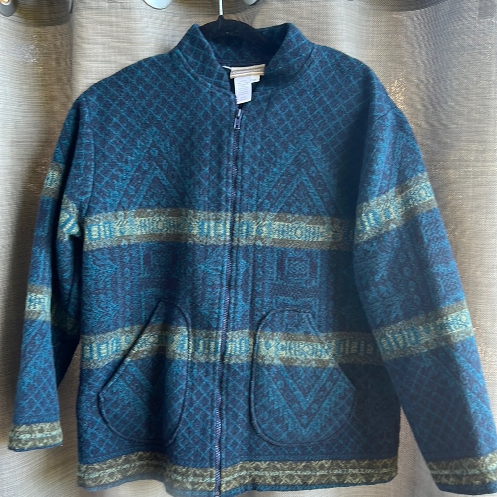 Coldwater Creek wool blend zip front jacket.  Size small